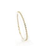 Bicolor gouden bismarck schakel armband | 21 cm, Ophalen of Verzenden, Gebruikt, Overige kleuren, Goud