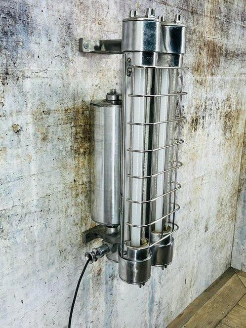Scheepslamp - Aluminium, Glas, Antiek en Kunst, Antiek | Wandborden en Tegels