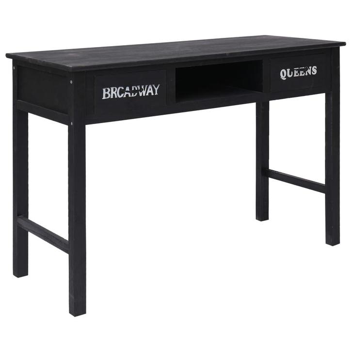 vidaXL Wandtafel 110x45x76 cm hout zwart, Huis en Inrichting, Tafels | Bijzettafels, Nieuw, Verzenden