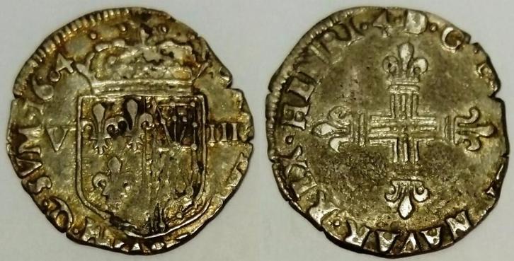 1/8 décu France Dup 1239 Henri Iv 1 Huitieme Decu 1604, Postzegels en Munten, Munten | Europa | Niet-Euromunten, België, Verzenden