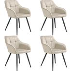 tectake Eetkamerstoel Marilyn, fluweeloptiek, gestikt patroo, Verzenden