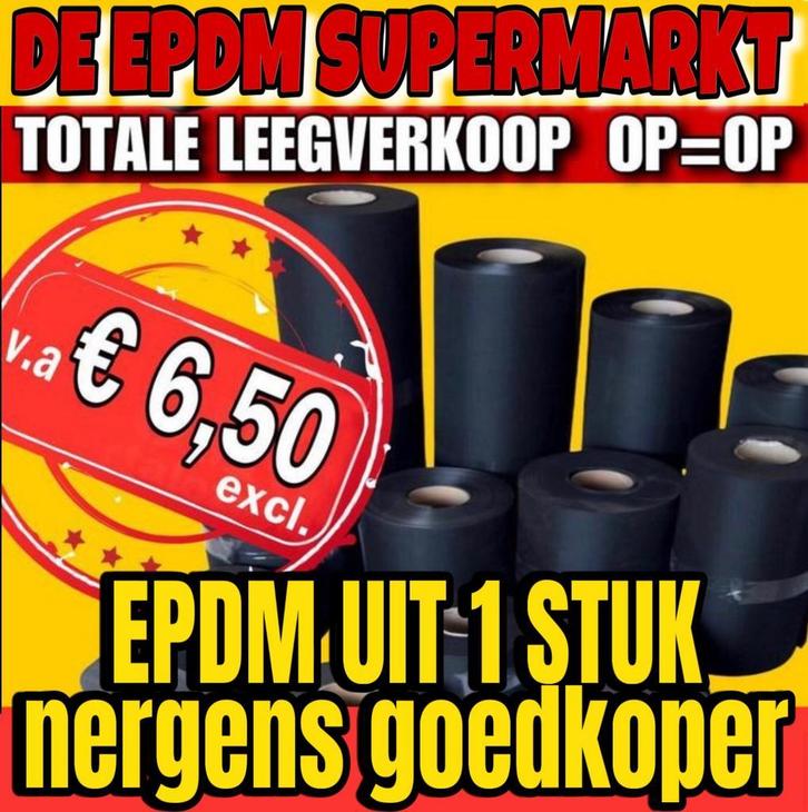 EPDM Dakbedekking Eco Rubberflex van 6,50 per m² excl, Doe-het-zelf en Bouw, Dakpannen en Dakbedekking, Zwart, 5 tot 10 m², Nieuw