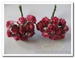 Mulberry roosje cherryrose2tone 1cm./pakje100, Maison & Meubles, Accessoires pour la Maison | Plantes & Fleurs artificielles
