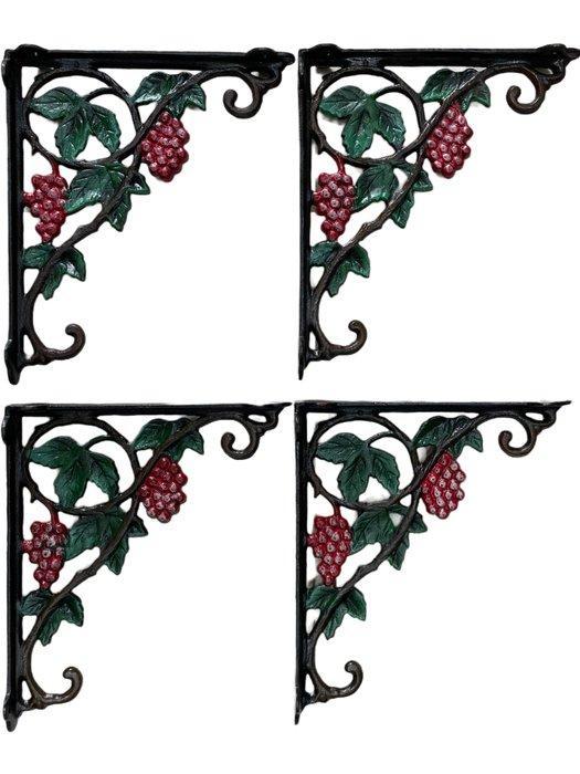 Decoratief ornament (4) - Set van 4 gietijzeren muursteunen, Antiek en Kunst, Kunst | Designobjecten