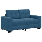 vidaXL | Loveseat | met kussen Blauw Fluweel, Verzenden, Nieuw