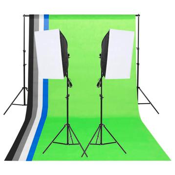vidaXL Studioverlichtingsset met achtergronden en softboxen, Audio, Tv en Foto, Verzenden, Nieuw
