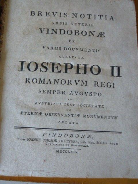 L.Fischer - Brevis Notitia Urbis Veteris Vindobonae - 1767, Antiek en Kunst, Antiek | Boeken en Manuscripten