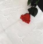 Lenzuolo matrimoniale con grande ricamo a mano puro lino -