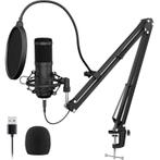 Studiomicrofoon - met statief en popfilter - USB, Muziek en Instrumenten, Microfoons, Verzenden, Nieuw