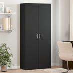 vidaXL Hoge kast 80x35x180 cm bewerkt hout zwart, Huis en Inrichting, Kasten | Overige, Verzenden, Nieuw
