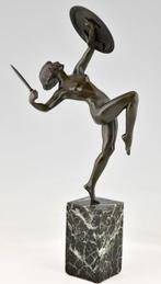Pierre Le Faguays - sculptuur, ART DECO Dansend naakt met