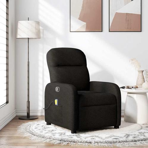 vidaXL Massagestoel verstelbaar stof zwart, Maison & Meubles, Fauteuils, Envoi