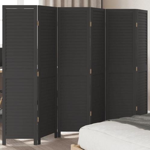 vidaXL Kamerscherm met 6 panelen massief paulowniahout zwart, Huis en Inrichting, Woonaccessoires | Overige, Nieuw, Verzenden