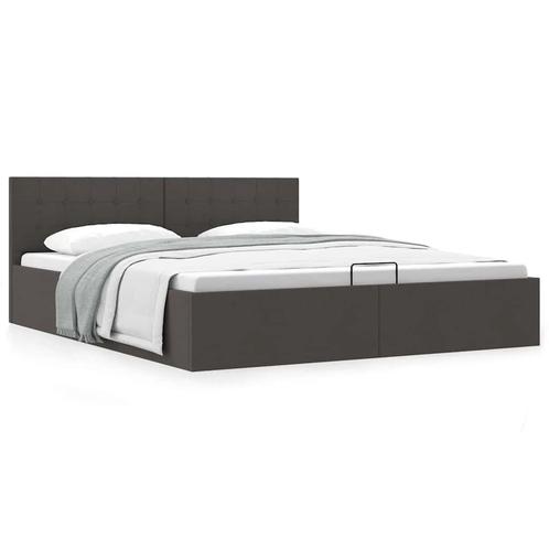 vidaXL Bedframe met hydraulische opslag stof donkergrijs, Huis en Inrichting, Slaapkamer | Bedden, Nieuw, Verzenden