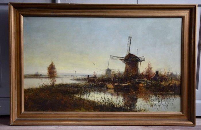 M. de Jongere (1912 - 1977) - Molens aan het water, Antiek en Kunst, Kunst | Schilderijen | Klassiek