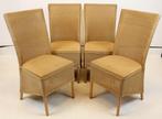 Lloyd Loom - Fauteuil - Hout, Gevlochten riet - Vier stoelen, Antiek en Kunst