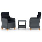 vidaXL 3-delige Loungeset met kussens poly rattan, Tuin en Terras, Verzenden, Nieuw, Loungeset