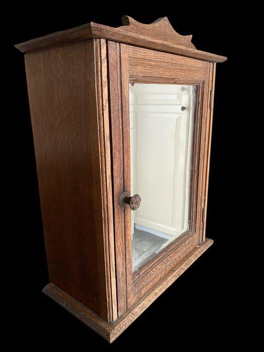 Kast - Hout, Glas - Apotheekkastje, Antiek en Kunst, Curiosa en Brocante