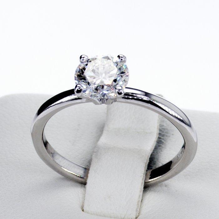 Zonder Minimumprijs - Verlovingsring - 14 karaat Witgoud -, Handtassen en Accessoires, Antieke sieraden