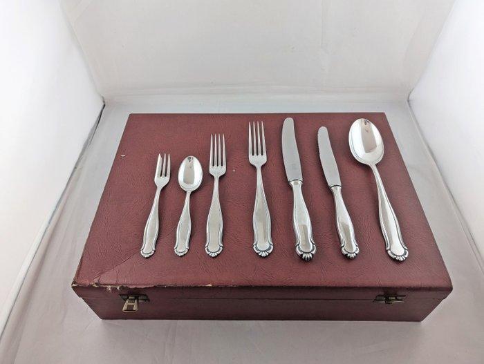 Alpaca Solingen Silber 100 - Bestekset voor 12 personen (84), Antiek en Kunst, Antiek | Meubels | Tafels