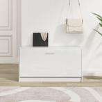 vidaXL Schoenenrek 80x24x45 cm bewerkt hout hoogglans wit, Huis en Inrichting, Kasten | Schoenenkasten, Verzenden, Nieuw