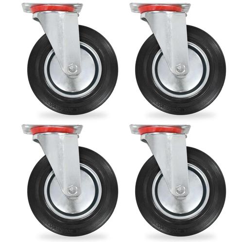 vidaXL Zwenkwielen 4 st 200 mm, Doe-het-zelf en Bouw, Overige Doe-Het-Zelf en Bouw, Nieuw, Verzenden