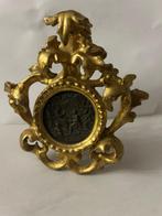 Medaille in gouden lijst - Paus Pius X - Antiek - Metaal,, Antiek en Kunst