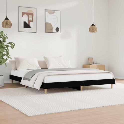 vidaXL Bedframe bewerkt hout zwart 120x200 cm, Huis en Inrichting, Slaapkamer | Bedden, Nieuw, Verzenden