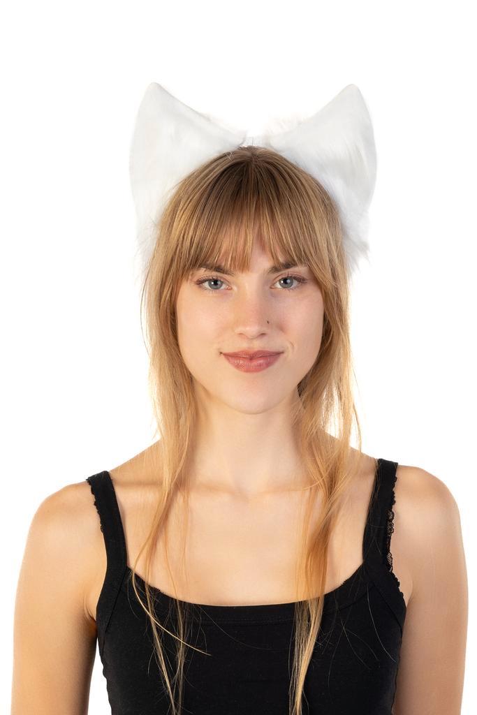 Haarband Furry Oortjes Wit Kat Poes Vos Diadeem Dons Dieren, Kleding | Dames, Carnavalskleding en Feestkleding, Nieuw, Ophalen of Verzenden
