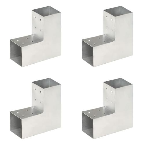 vidaXL Paalverbindingen 4 st L-vorm 81x81 mm gegalvaniseerd, Tuin en Terras, Palen, Balken en Planken, Nieuw, Verzenden