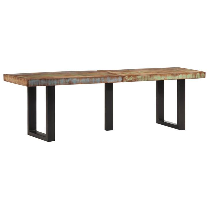 vidaXL Bankje 160 cm massief gerecycled hout en staal, Huis en Inrichting, Overige Huis en Inrichting, Nieuw, Verzenden