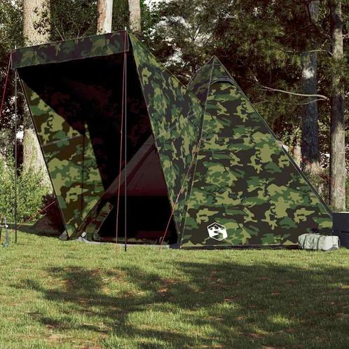vidaXL Tipitent 6-persoons camouflage waterdicht, Caravans en Kamperen, Tenten, Nieuw, Verzenden