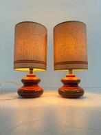 Lamp - Aardewerk, Jute - Twee nachtlampen, Antiek en Kunst