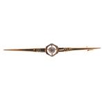 Gouden broche met diamant | 0,10 ct. (vintage, briljant), Handtassen en Accessoires, Broches, Gebruikt, Overige kleuren, Ophalen of Verzenden