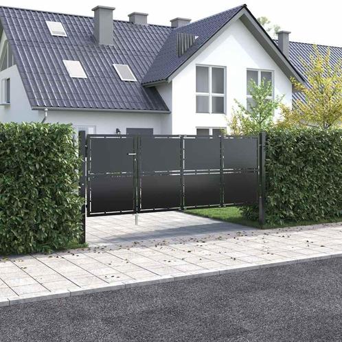 vidaXL Poort 350x125 cm staal antraciet, Tuin en Terras, Tuinpoorten, Nieuw, Verzenden