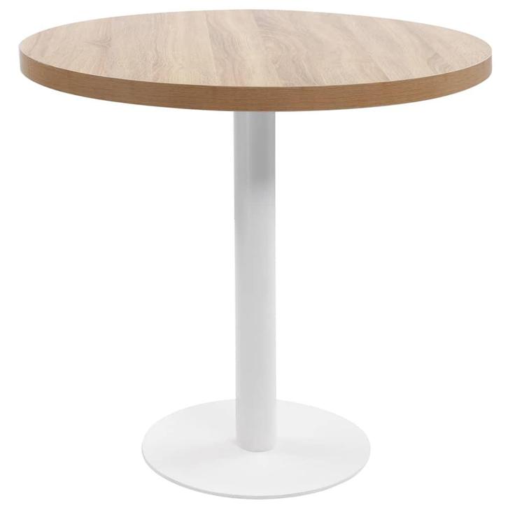 vidaXL Bistrotafel 80 cm MDF lichtbruin, Huis en Inrichting, Tafels | Eettafels, Nieuw, Verzenden
