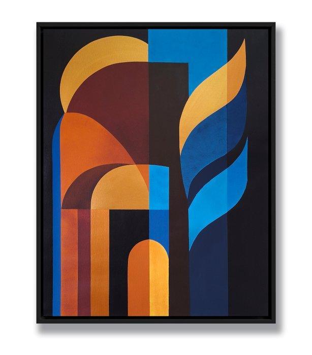 B. Morales - Ciudad bajo la luna -XL (NO RESERVE), Antiquités & Art, Art | Peinture | Moderne