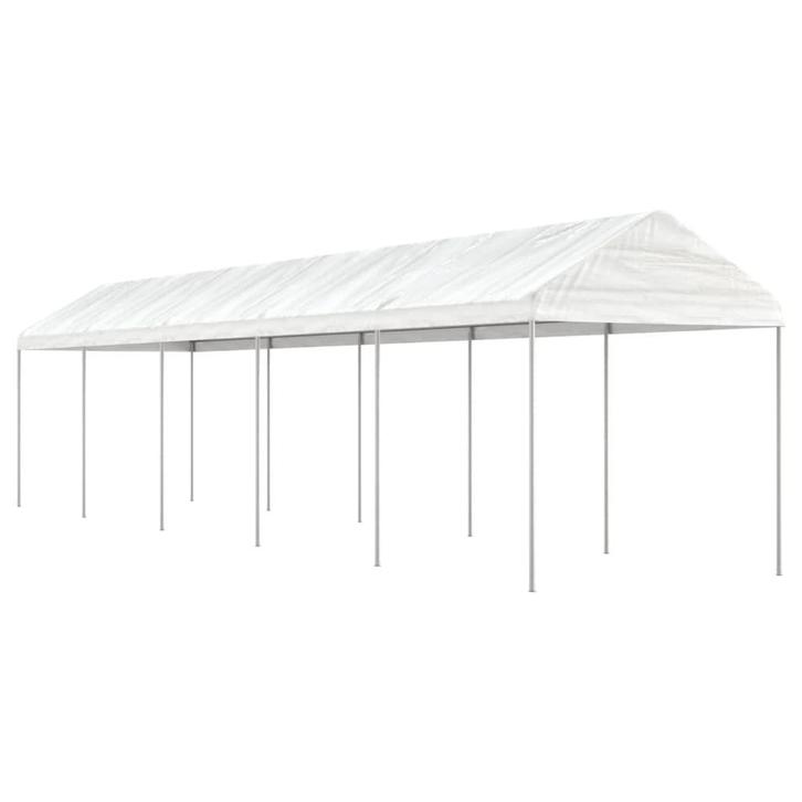 vidaXL Prieel met dak 11,15x2,28x2,69 m polyetheen wit, Tuin en Terras, Partytenten, Nieuw, Verzenden