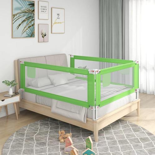 vidaXL Bedhekje peuter 100x25 cm stof groen, Enfants & Bébés, Barrières, Envoi