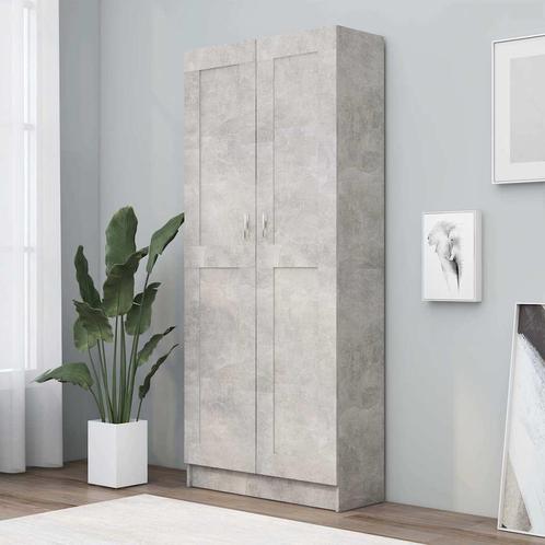 vidaXL Boekenkast 82,5x30,5x185,5 cm bewerkt hout betongrijs, Huis en Inrichting, Kasten | Boekenkasten, Nieuw, Verzenden
