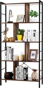 Tweedekans | Coast Boekenkast 5-delig Met Metalen Frame Hout, Huis en Inrichting, Kasten | Boekenkasten, Ophalen of Verzenden
