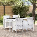vidaXL Tuinstoelen met Kussens 4 stuks Wit Poly Rattan, Tuin en Terras, Tuinstoelen, Verzenden, Nieuw