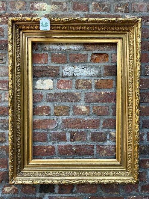 Lijst - 66. Zware Antieke goudkleurige Schilderijlijst. Voor, Antiek en Kunst, Antiek | Overige Antiek