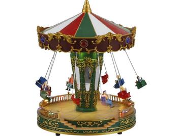 LuVille Kerstdorp Miniatuur Kermisattractie Zweefmolen - H27, Verzenden