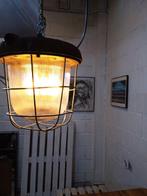 Plafondlamp - Vintage fabriek lamp - Metaal, Glas, Keramiek