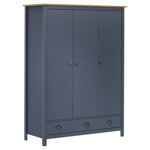vidaXL Kledingkast Hill 3 deuren 127x50x170 cm grenenhout, Huis en Inrichting, Kasten | Kleerkasten, Nieuw, Verzenden
