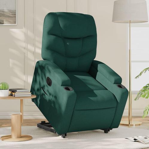 vidaXL Sta-op-stoel elektrisch stof donkergroen, Huis en Inrichting, Fauteuils, Nieuw, Verzenden