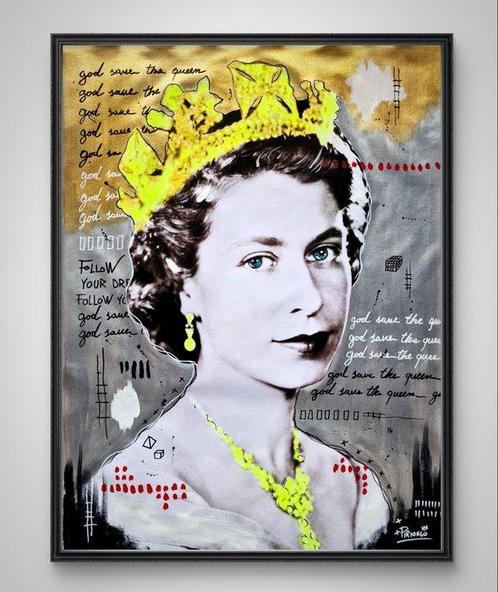 Piriongo - God save the queen - XL, Antiek en Kunst, Kunst | Schilderijen | Modern
