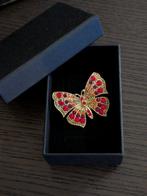 Statue, Broche vlinder met Swarovski elementen - 3 cm -