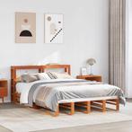 vidaXL Bedframe zonder matras massief grenenhout wasbruin, Huis en Inrichting, Slaapkamer | Bedden, Verzenden, Nieuw